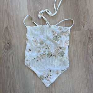 NEW! Sequin Embellished Halter Top